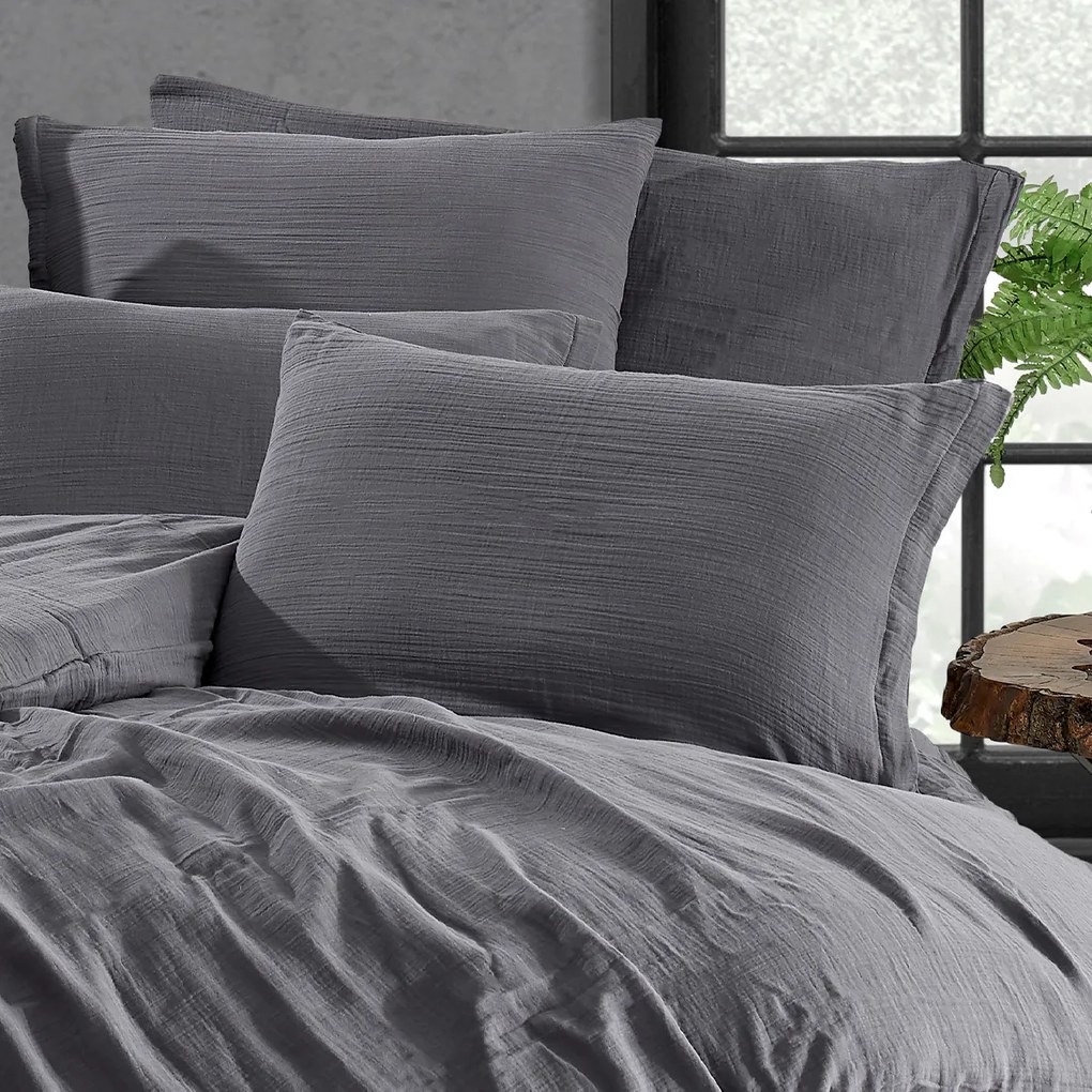 4Home Muszlin ágynemű Steel, 220 x 200 cm, 2 db 70 x 90 cm