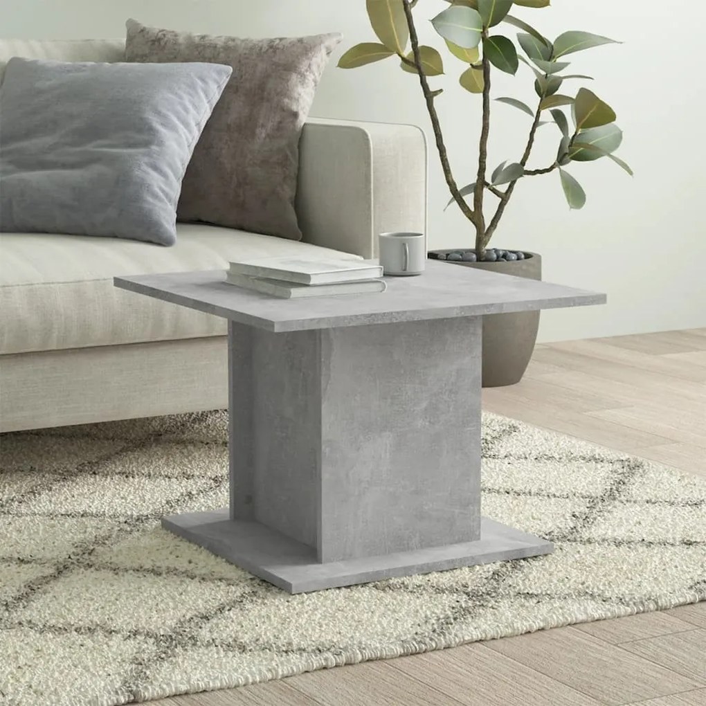 Betonszürke szerelt fa dohányzóasztal 55,5x55,5x40 cm