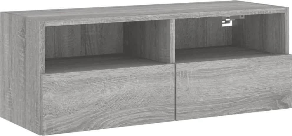 vidaXL szürke sonoma színű szerelt fa fali TV-szekrény 80 x 30 x 30 cm