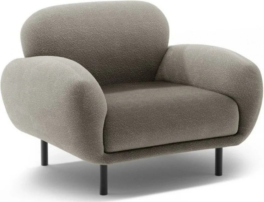 Szürke buklé fotel Poppy – Micadoni