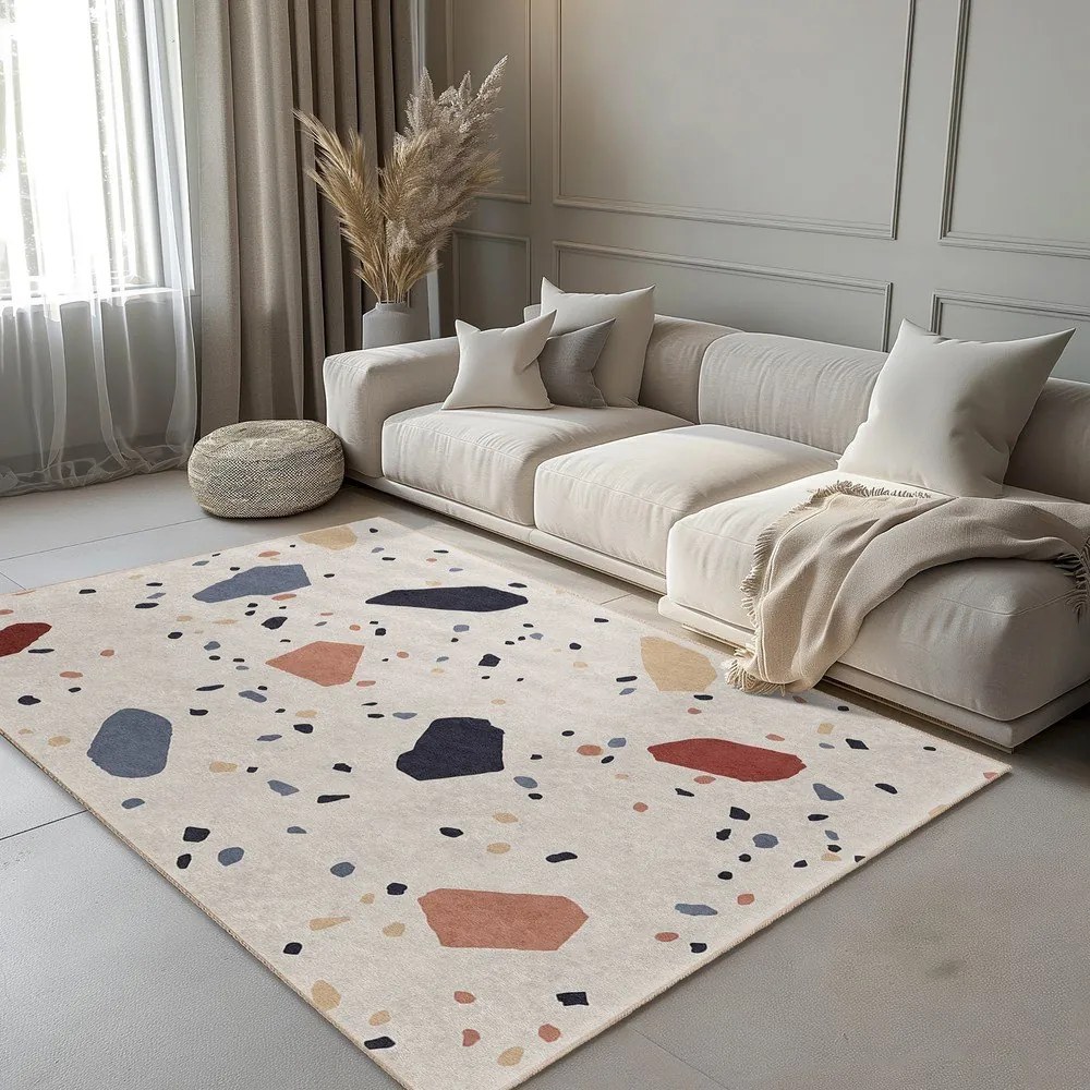 Krémszínű mosható szőnyeg 60x100 cm Cracked Terrazzo – Mila Home