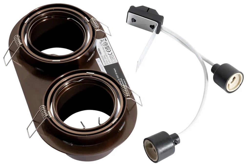 6 darabos süllyesztett spotlámpa szett sötét bronz GU10 70mm dönthető 2-lámpás - Installa