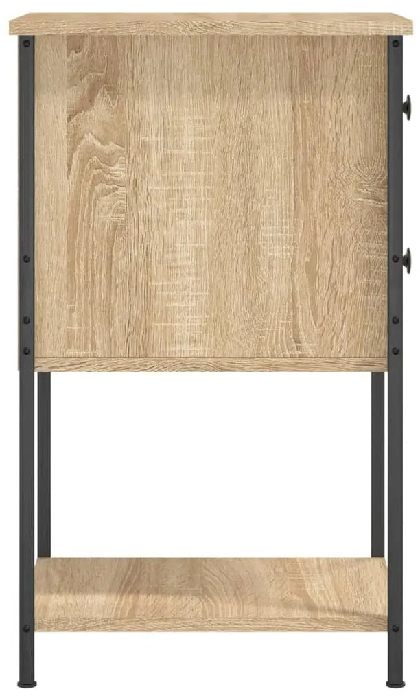 2 db sonoma tölgy színű szerelt fa éjjeliszekrény 32x42x70 cm