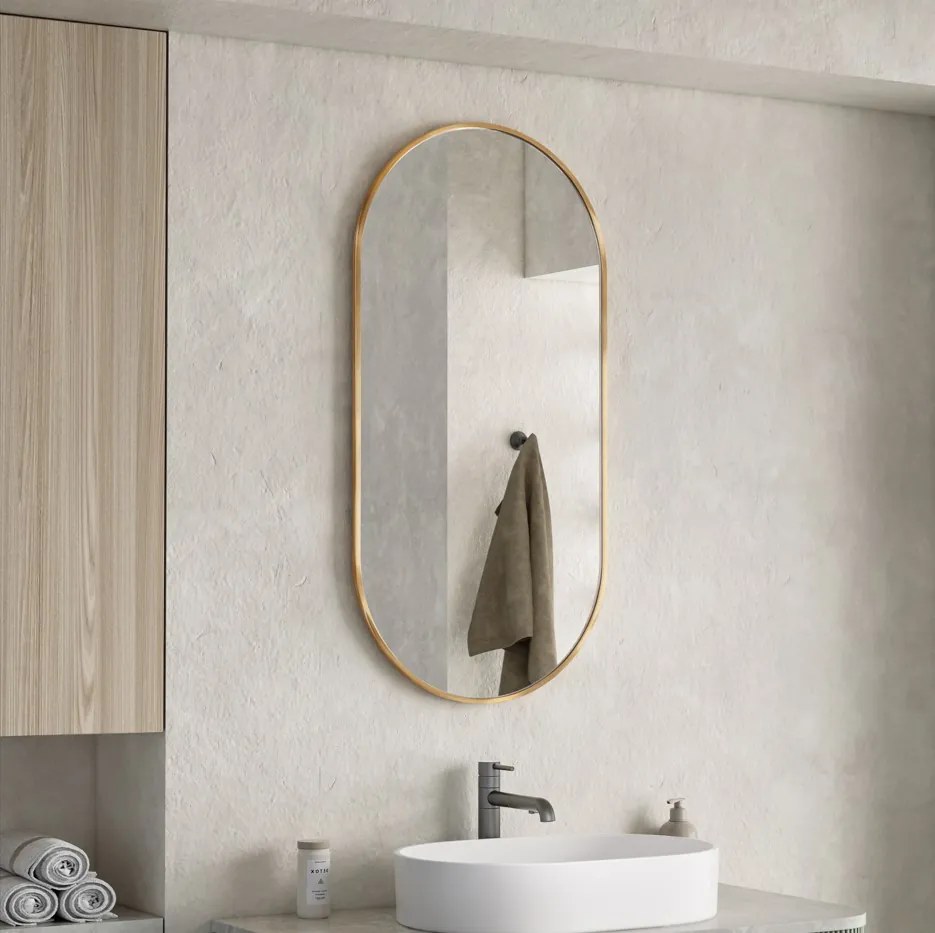 Erga Oval, ovális tükör 50x100cm, arany keret, ERG-V01-OVAL-5010-GD