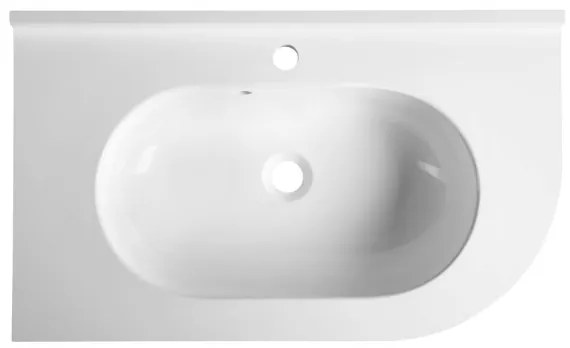 Sapho - Sarokba süllyesztett mosdó PULSE 75x43 cm márvány/fehér