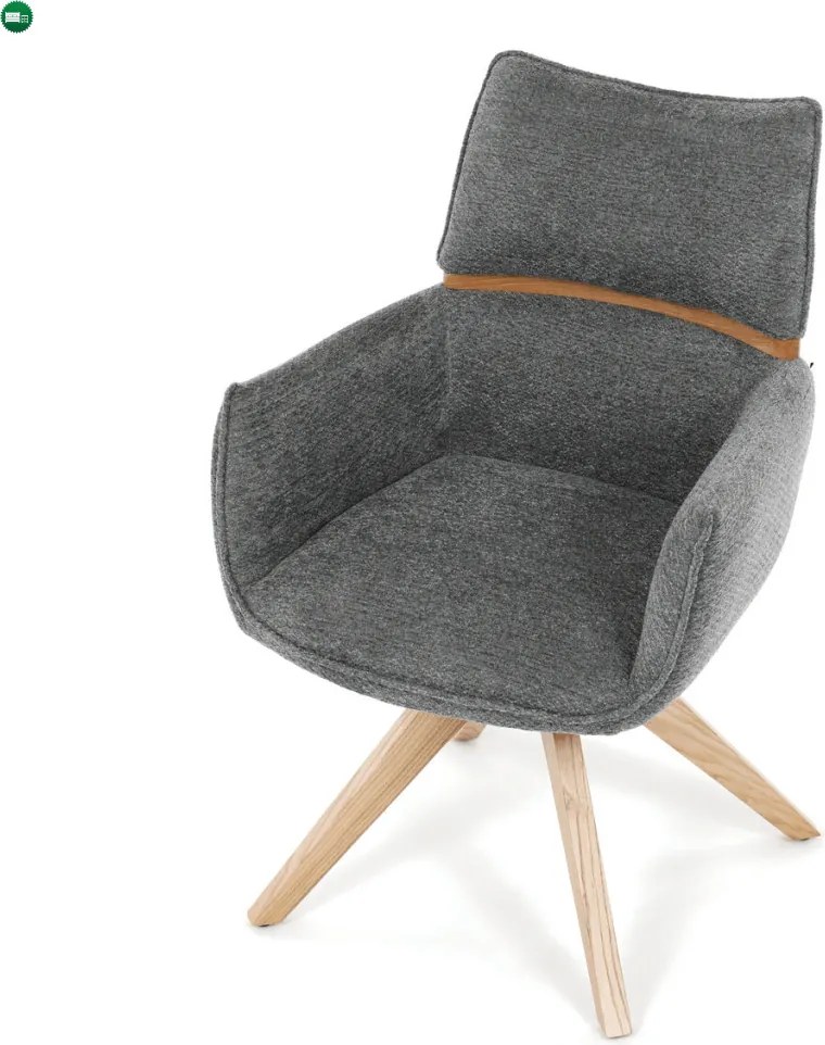 Szürke szövet étkezőszék – kényelmes kárpitozott szék DCH-D1348 GREY2