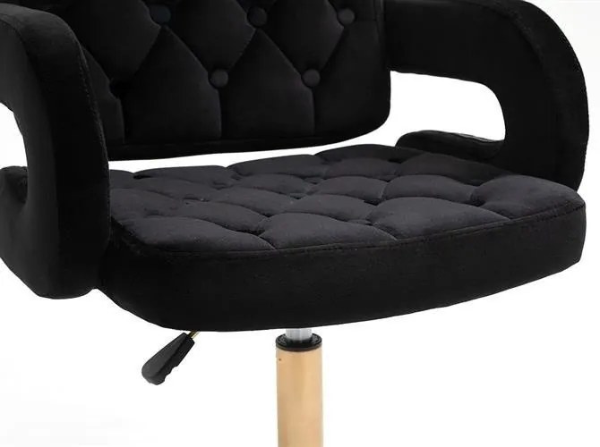 HR8403CROSS Fekete modern velúr szék arany lábbal