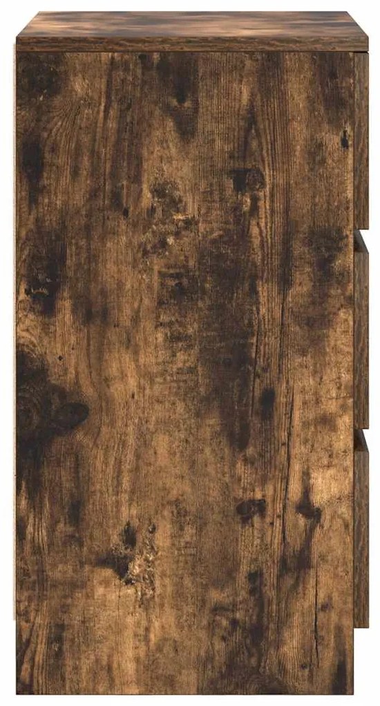 füstölt tölgy éjjeliszekrény 3 fiókkal 39x35x65 cm