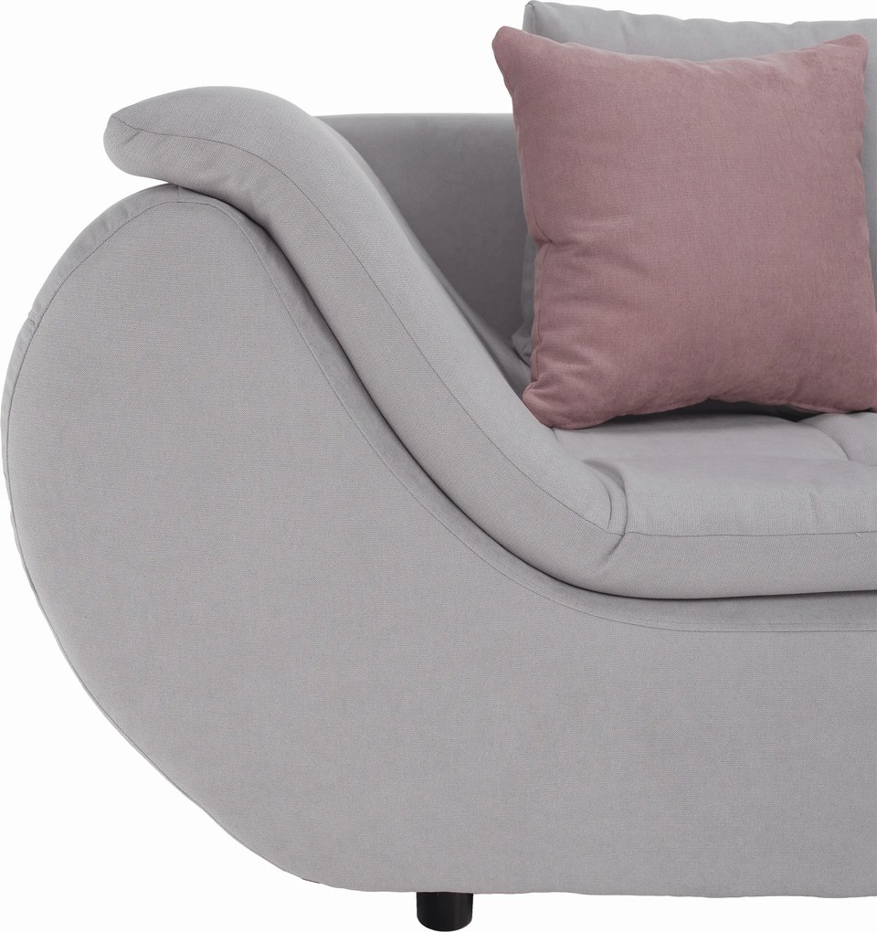 Ülőgarnitúra, világosszürke/púderrózsaszín, szövet, jobbos, BRATO