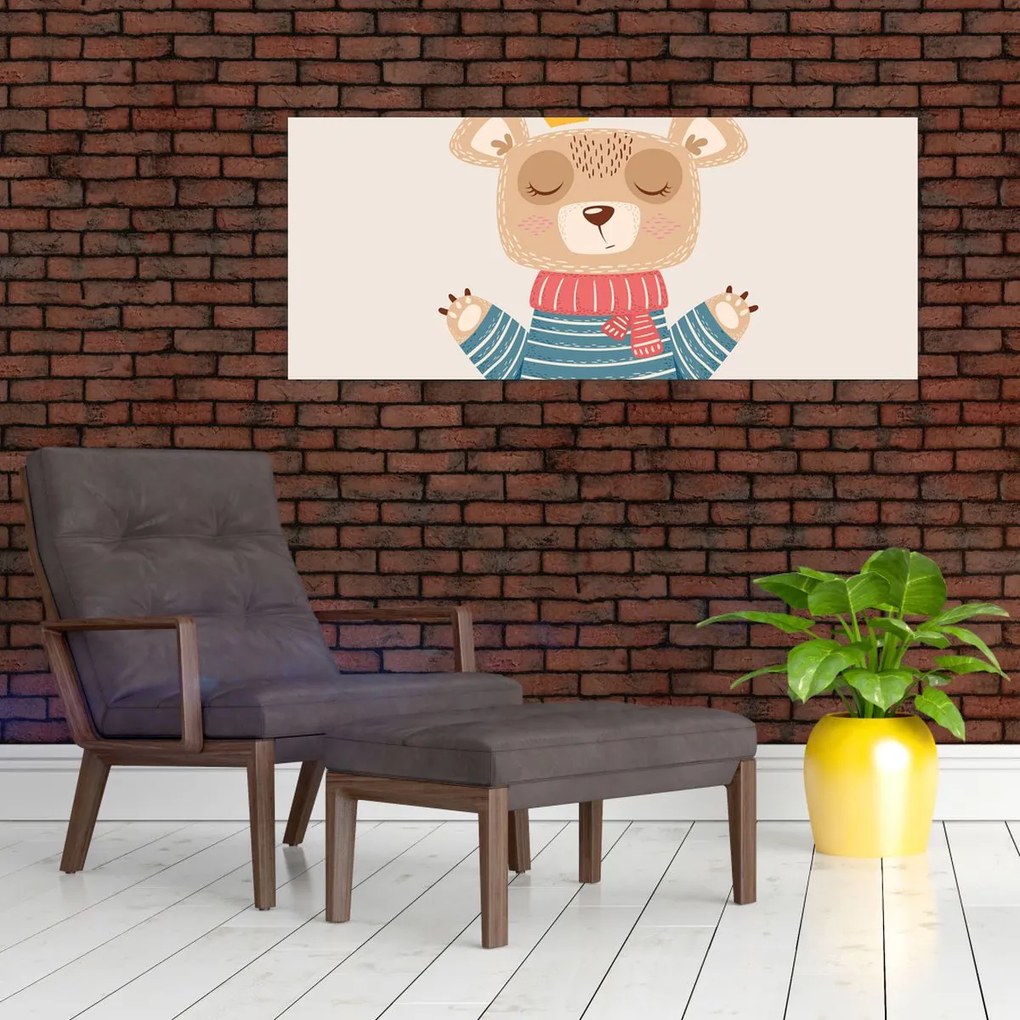 Kép - Bézs mackó koronával (120x50 cm)