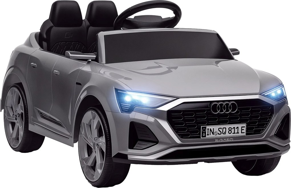 AIYAPLAY Audi Q8 Etron Sportback Elektromos Autó Gyerekeknek 3+ Éveseknek 12V Akkumulátorral Távirányítóval Rugós Felfüggesztésű Kerekek Fényes Fénysz