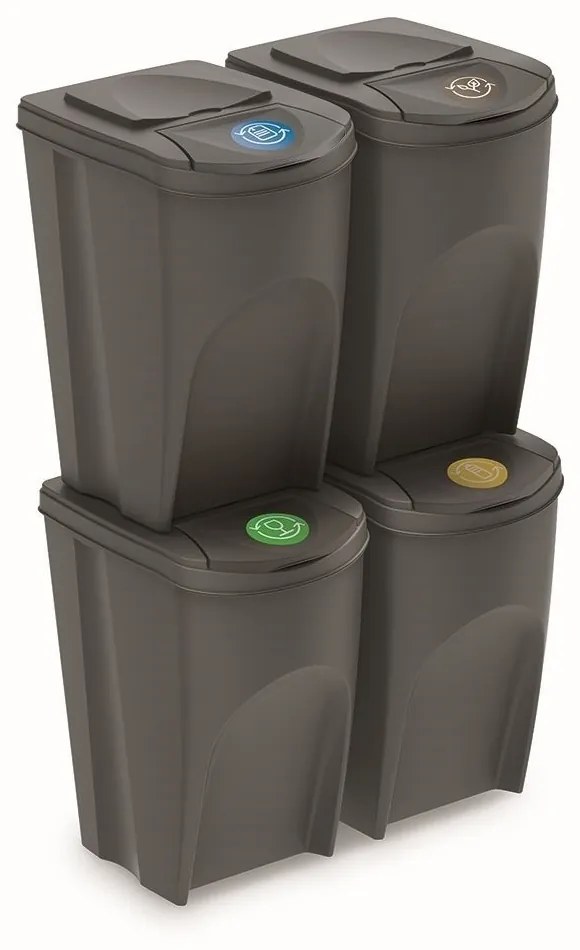 Szürke, 4 x 35 l-es szemetes gyűjtemény
