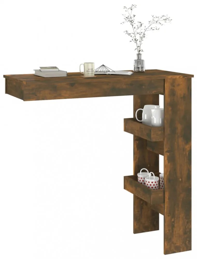 füstös tölgy színű fatermék fali bárasztal 102 x 45 x 103,5 cm