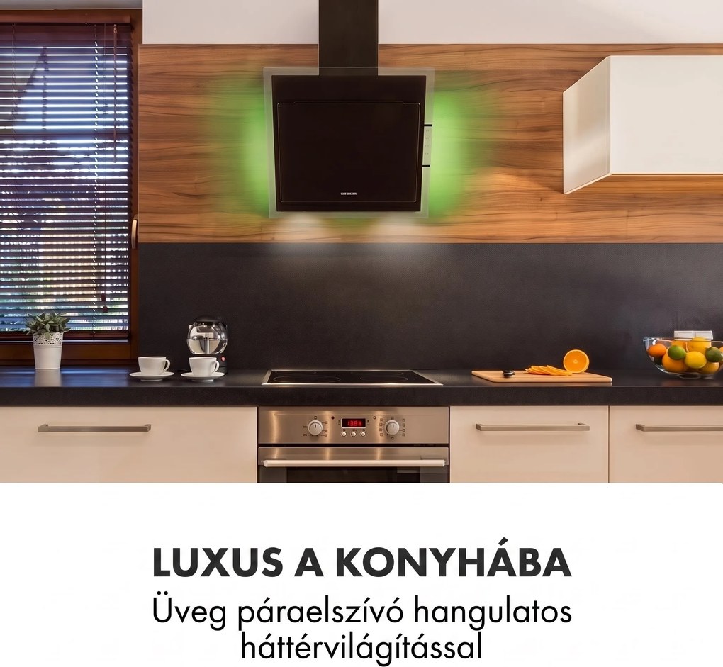 Klarstein Mirage 60, páraelszívó, 60 cm, 550 m³/ó, érintésvezérlés, fekete