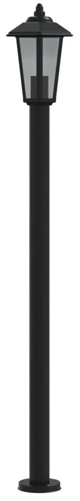 fekete rozsdamentes acél kültéri állólámpa 120 cm