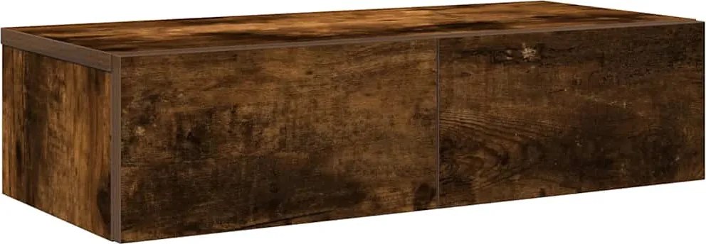 vidaXL Falipolc fiókokkal füstölt tölgy 60x26,5x15 cm műszaki fa