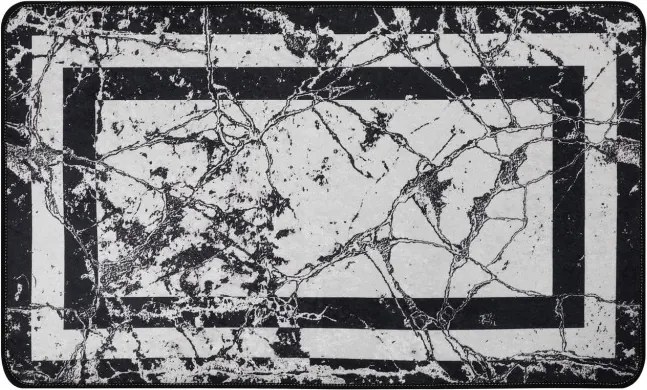 Marmor fekete fürdőszobai szőnyeg 70 × 120 cm