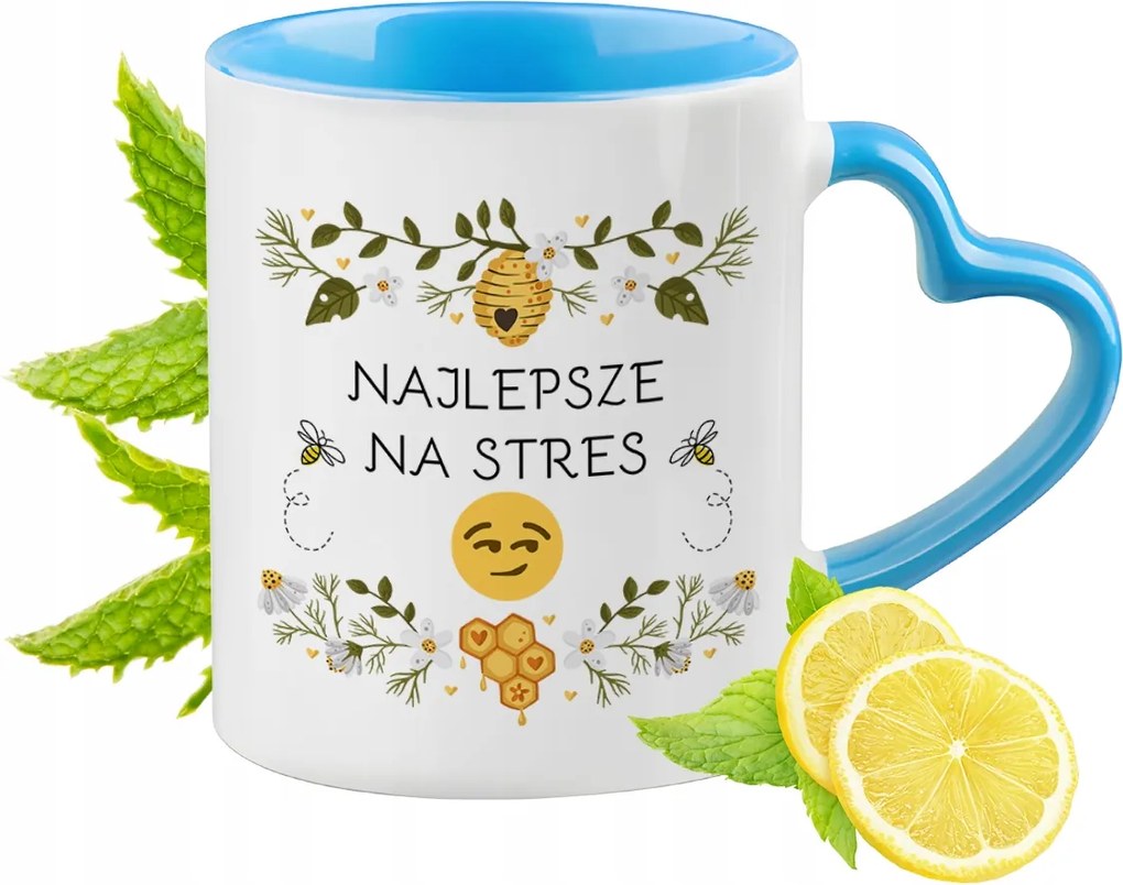 Vicces Kék Bögre Szív Alakú Füllel Ajándék