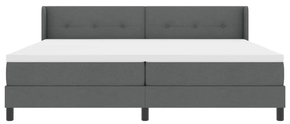 Sötétszürke Boxspring Ágy, 200x200 cm, Anyag