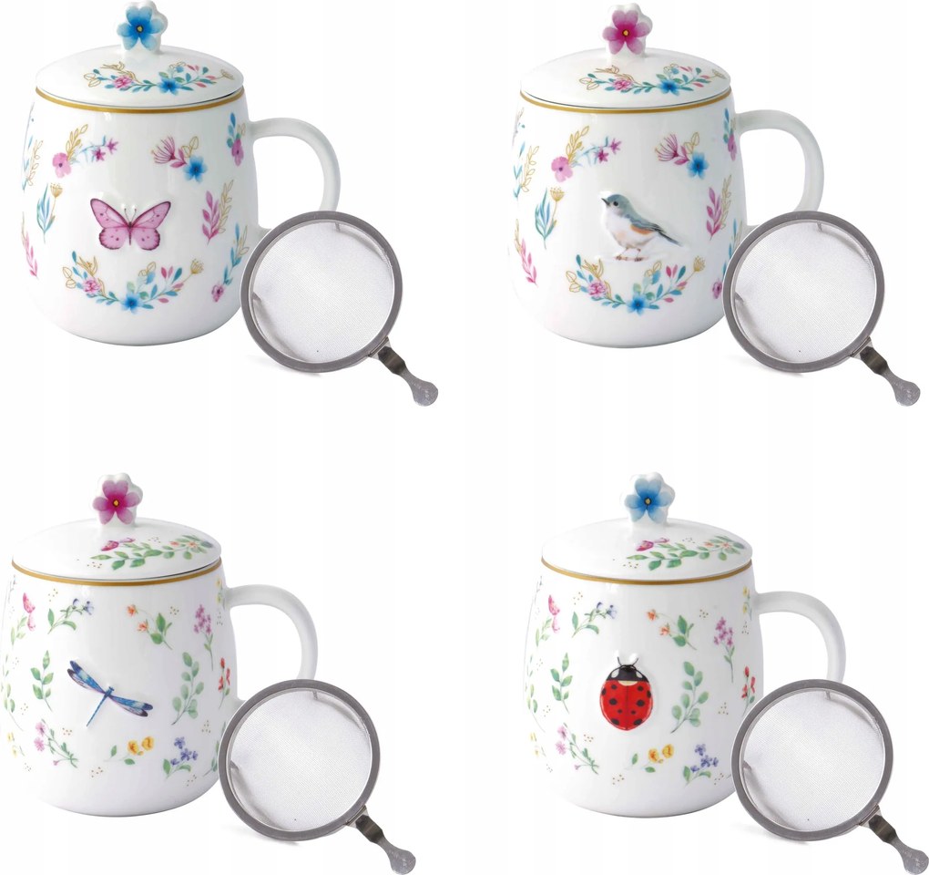 Porcelán bögre befőzővel 450 ml fedővel Easy Life ajándék