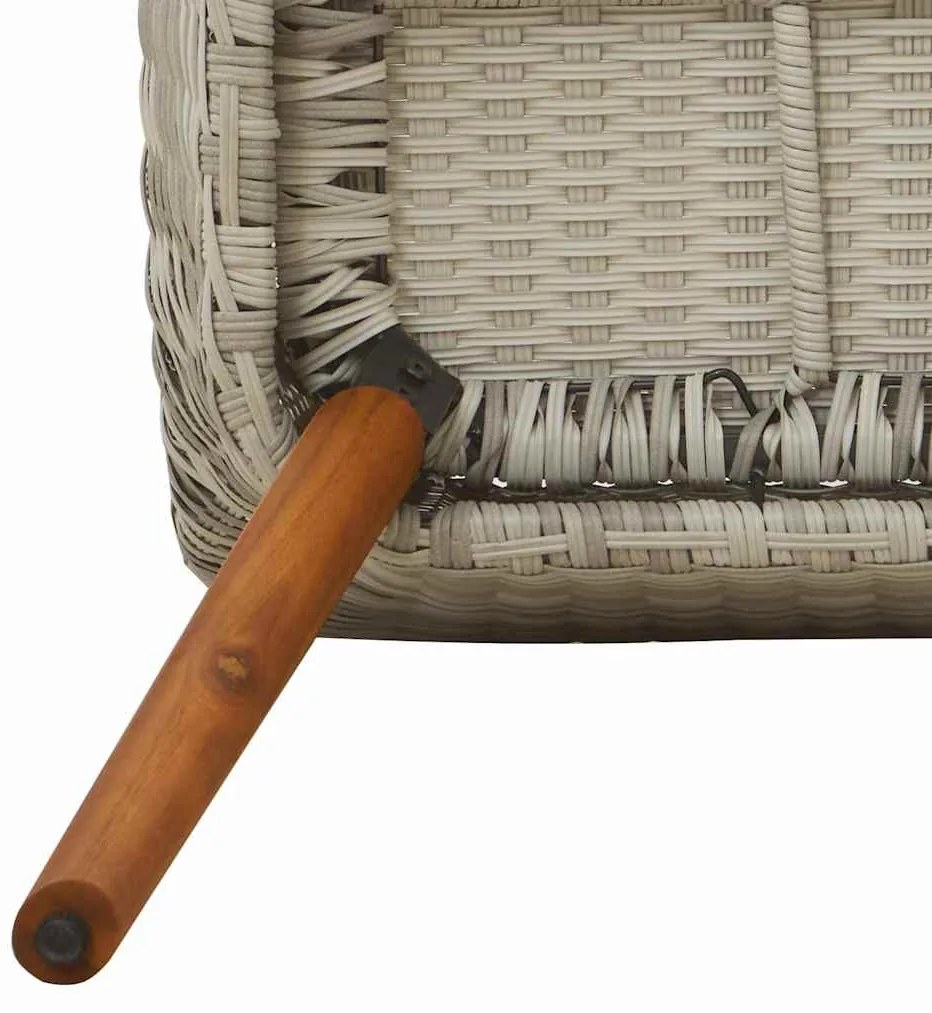 Étkezőgarnitúra 9 pcs Világosszürke Poli rattan