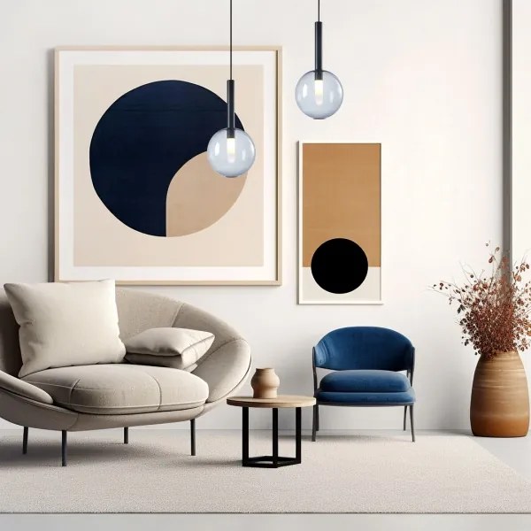 Csillár zsinóron NIKO 1xG9/9W/230V átm. 20 cm fekete