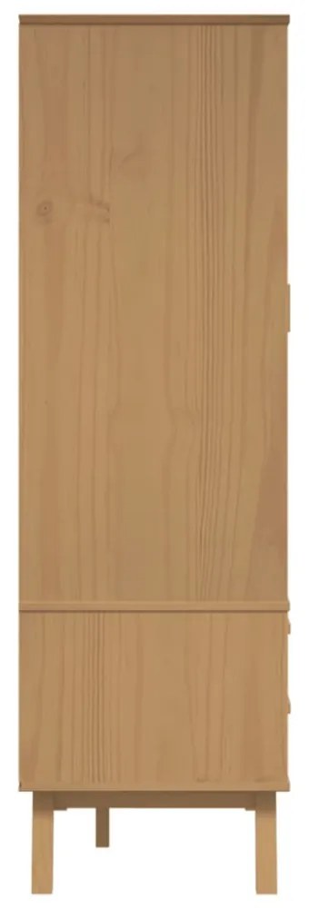 OLDEN fehér és barna tömör fenyőfa gardrób 76,5 x 53 x 172 cm