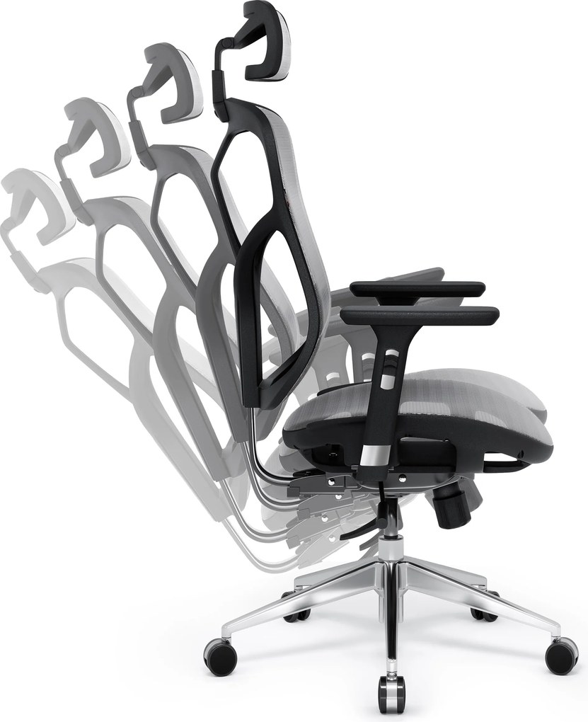 Ergonomikus hálós irodai szék, fekete-szürke: Diablo V-Basic