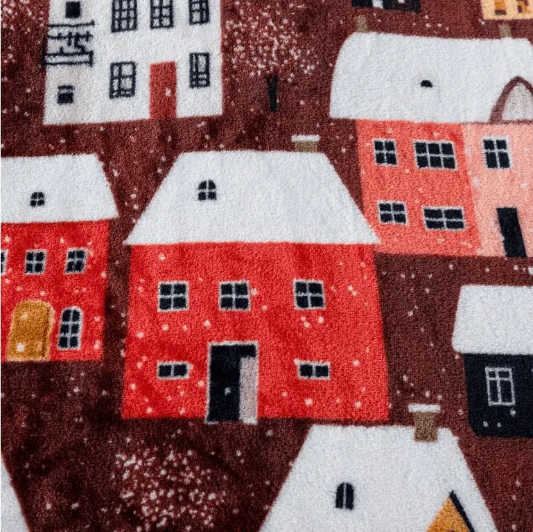 Mikroplüss takaró SNOWY VILLAGE, színes kivitel Méret: 200 x 220 cm