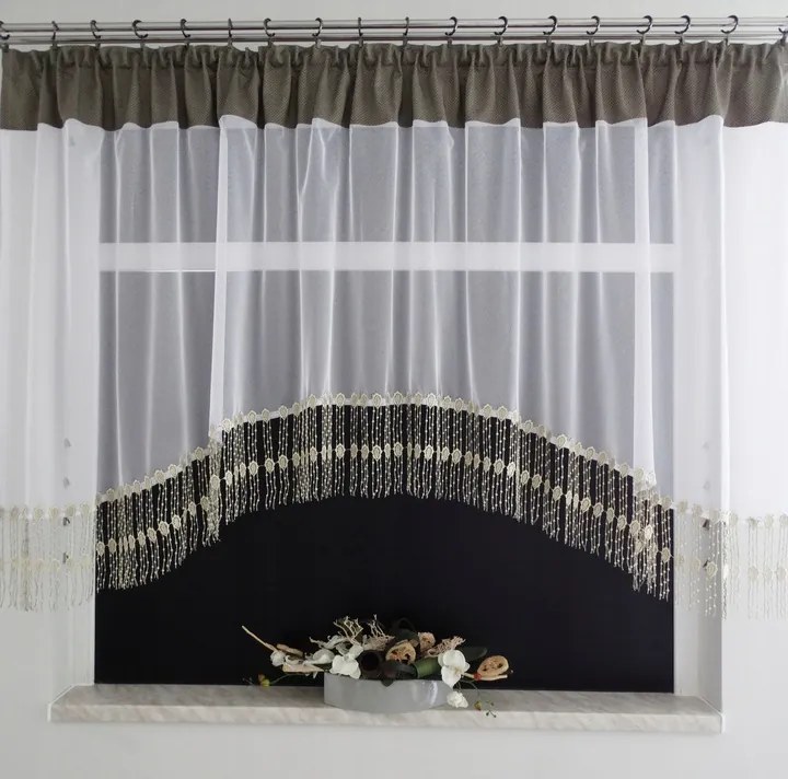 Mg Függöny Enzo Gipsz ív Arany 290x130 szalaggal