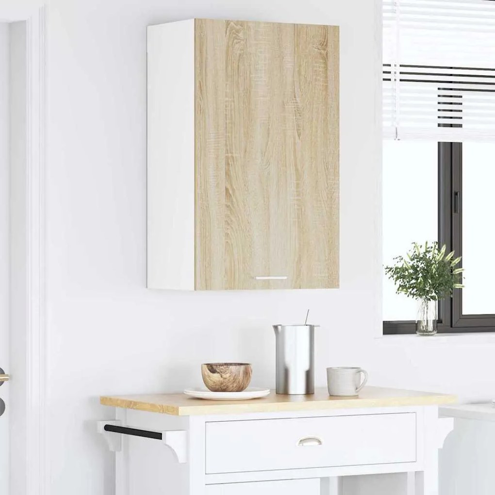 Függő szekrény Riga Sonoma tölgy és fehér 50 x 31 x 80 cm