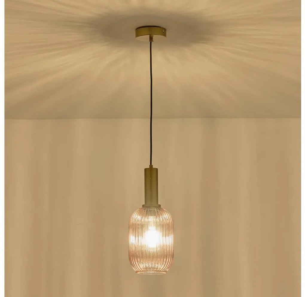 Csillár zsinóron 1xE27/15W/230V barna pr. 13 cm