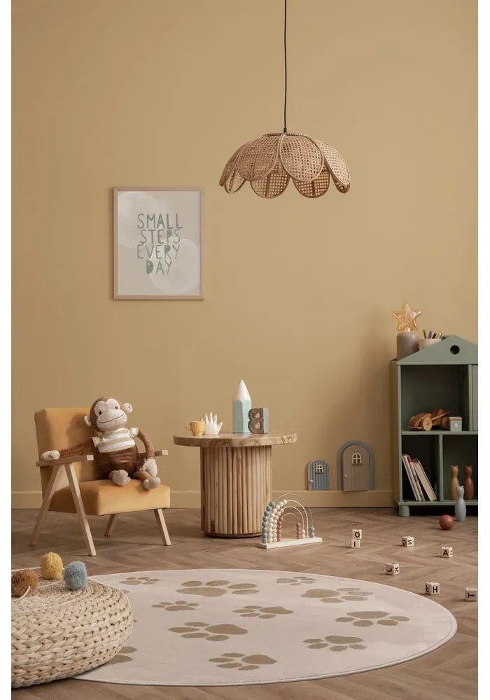 Bézs gyerek szőnyeg ø120 cm Paws Light Beige – FD