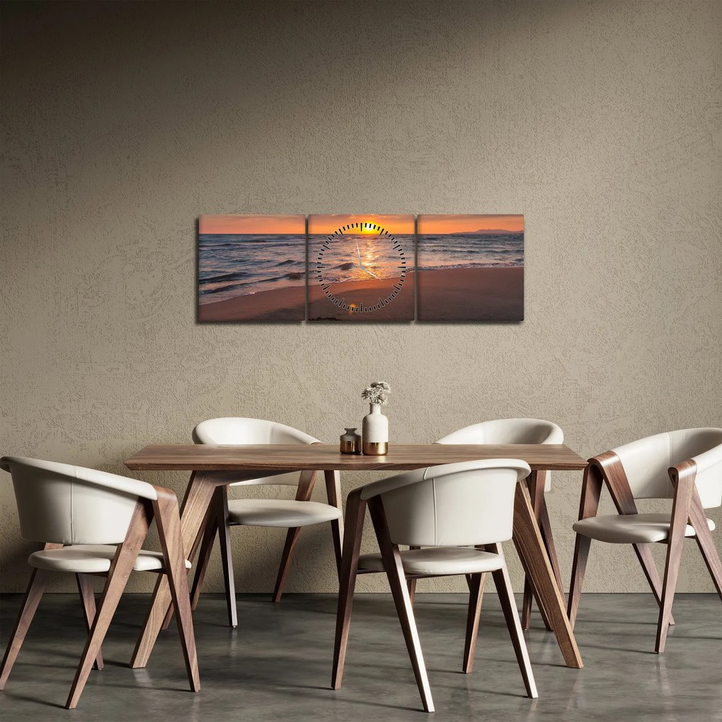 Egy szív képe a homokban (órával) (90x30 cm)