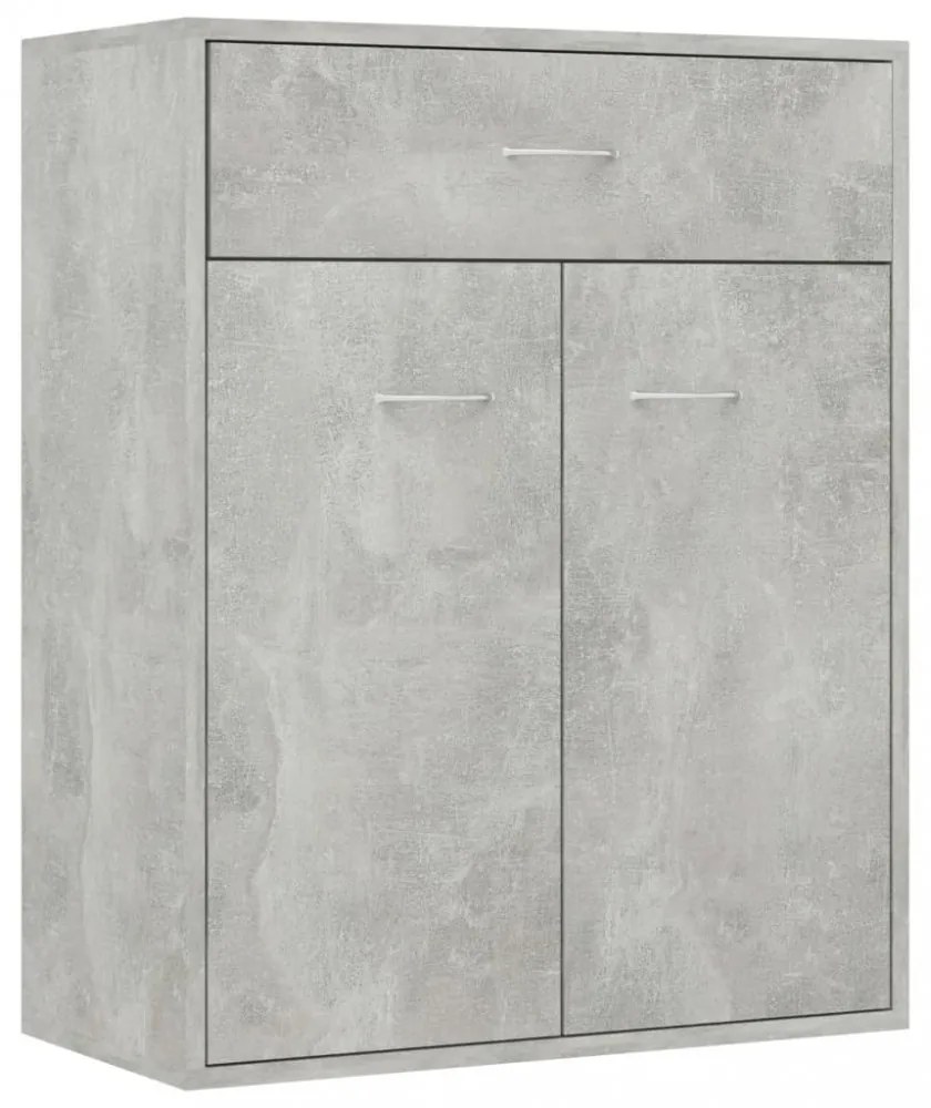 betonszürke szerelt fa tálalószekrény 60 x 30 x 75 cm