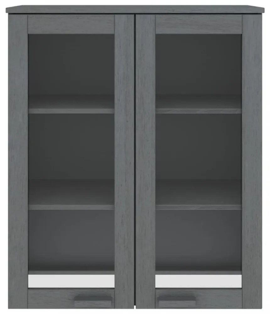 HAMAR sötétszürke tömör fenyőfa felső szekrény 85 x 35 x 100 cm
