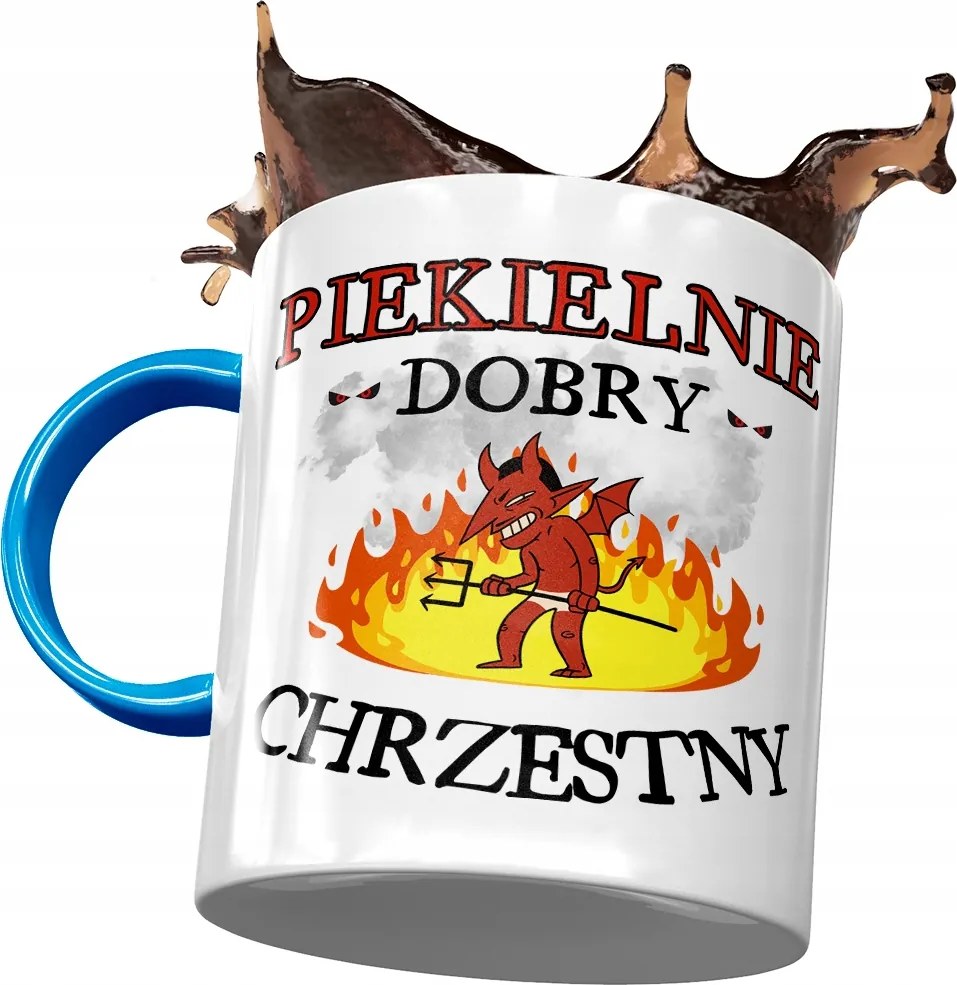 Kék Bögre Keresztelő Bácsi Ajándék Nyomtatott Fotóval