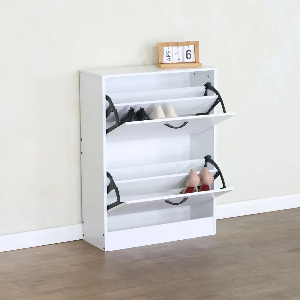 BOTNIX cipőtartó, 2 polc, fehér