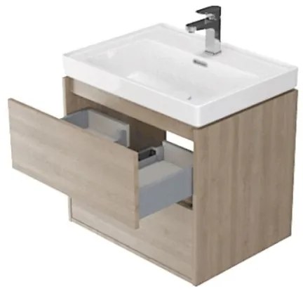 Cersanit S924-008 - CREA mosdó alatti fürdőszobaszekrény 59,4x44,7 cm, tölgy
