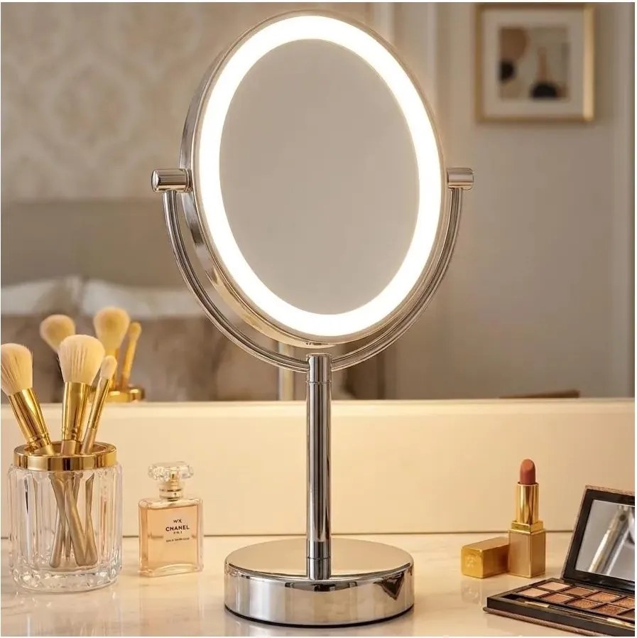 Eglo 201598 - Sminktükör beépített LED-megvilágítással LED/4W/4xAA IP65 fényes króm