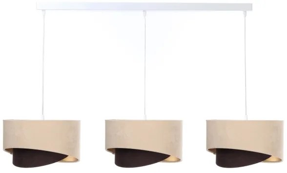 Csillár zsinóron GALAXY 3xE27/60W/230V bézs/barna/arany