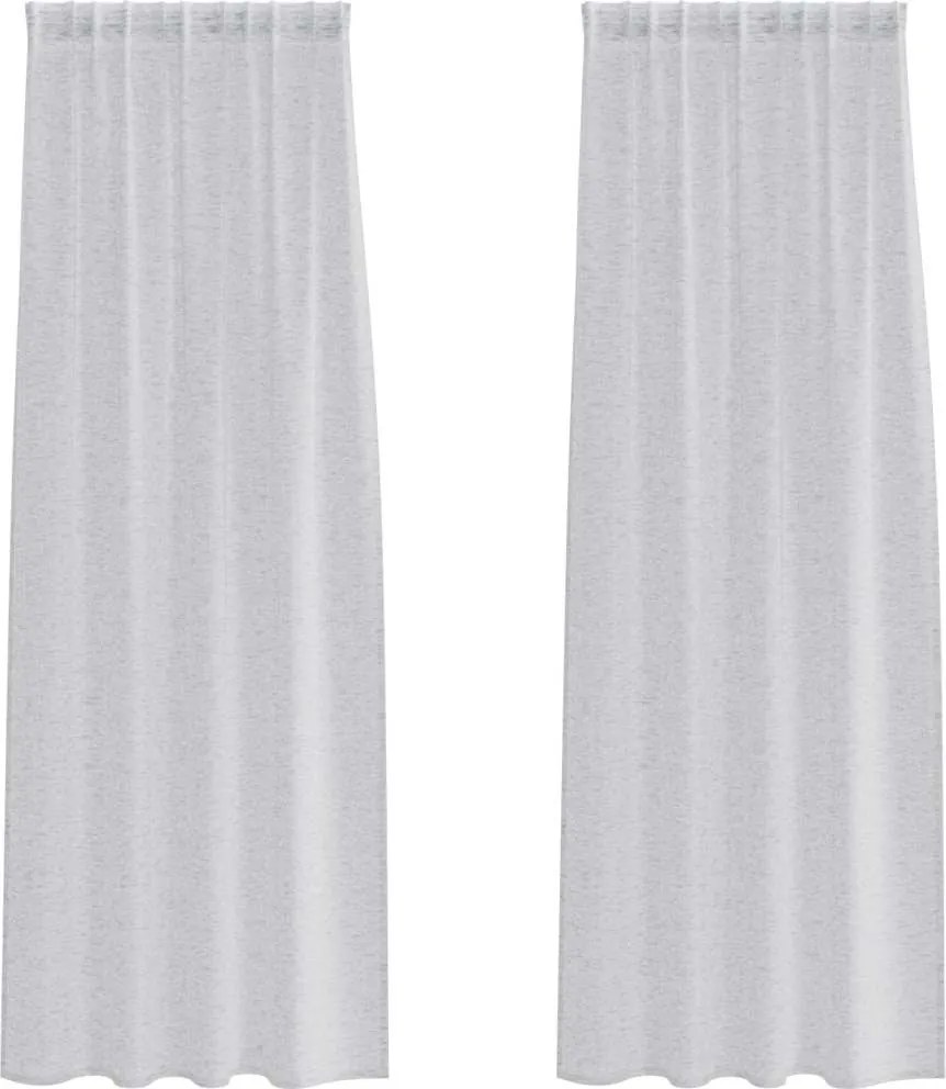vidaXL Voile Függöny 2 pcs Világosszürke 245 x 140 cm Poliészter