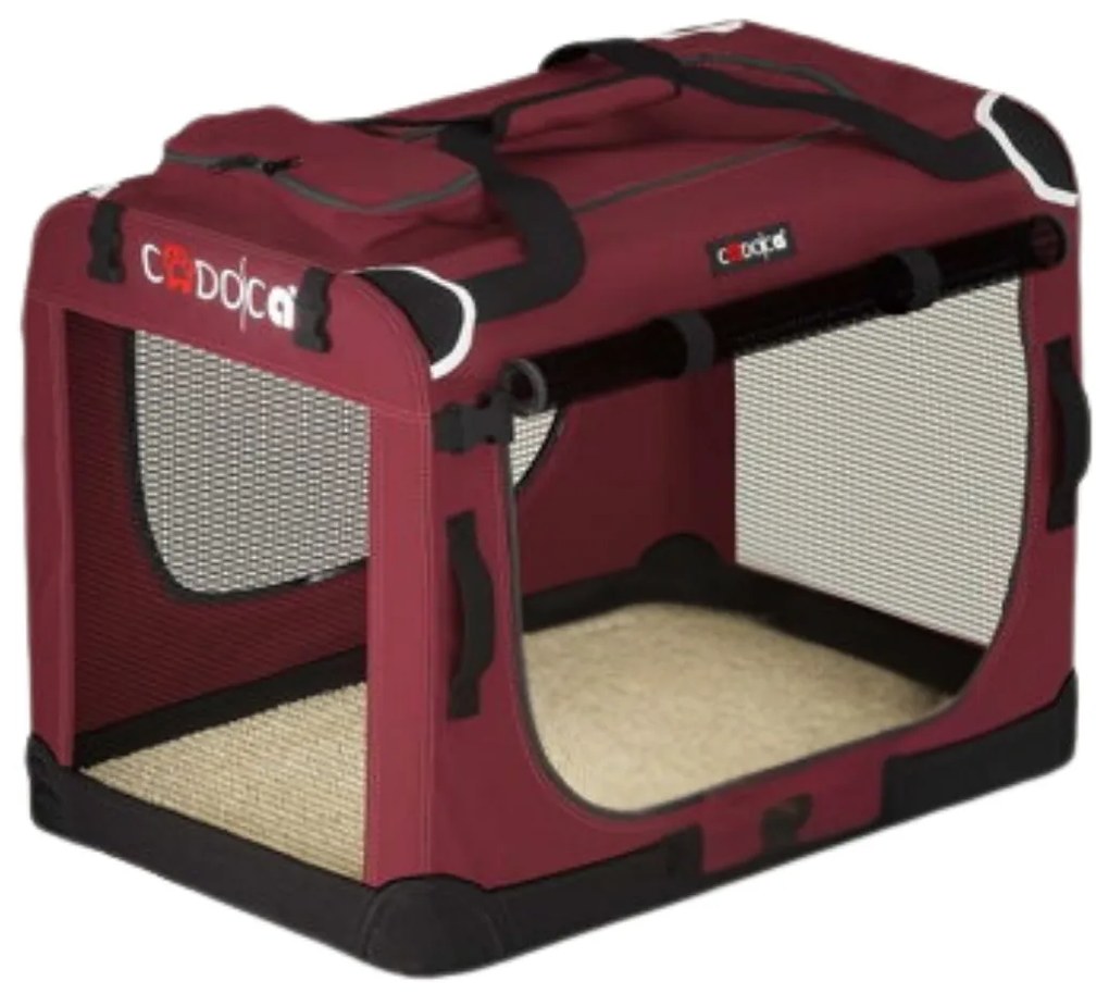 ELI kutya/macska szállítótáska, 60x42x42cm, sötétpiros Cadoca