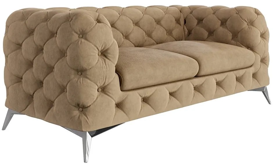 Világosbarna bársony kanapé 185 cm Chelsea – Ropez