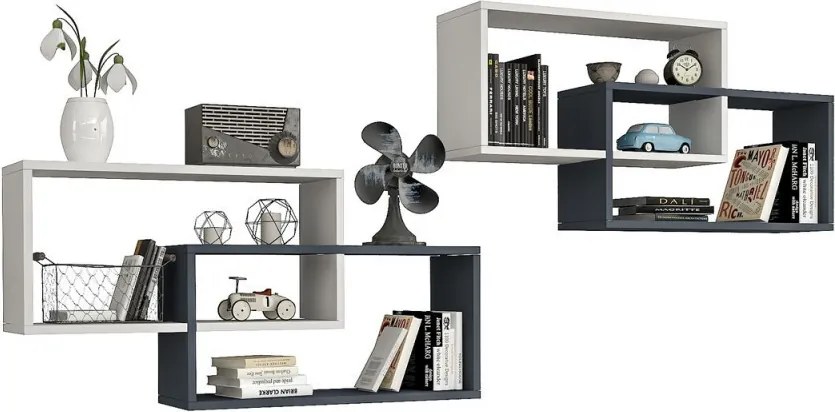 1db fali polc 104x22x45cm fehér barna GR-03