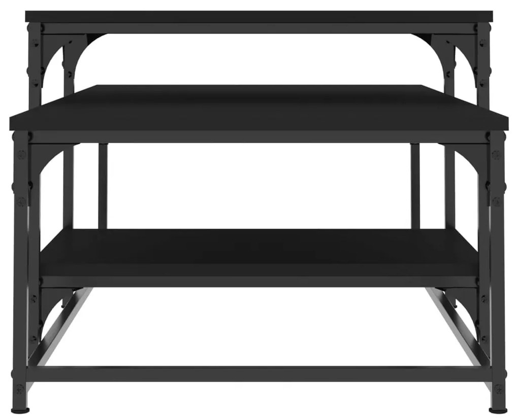 Fekete szerelt fa dohányzóasztal 102 x 60 x 45 cm