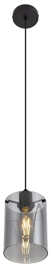 Design függőlámpa fekete füstüveggel - Domo