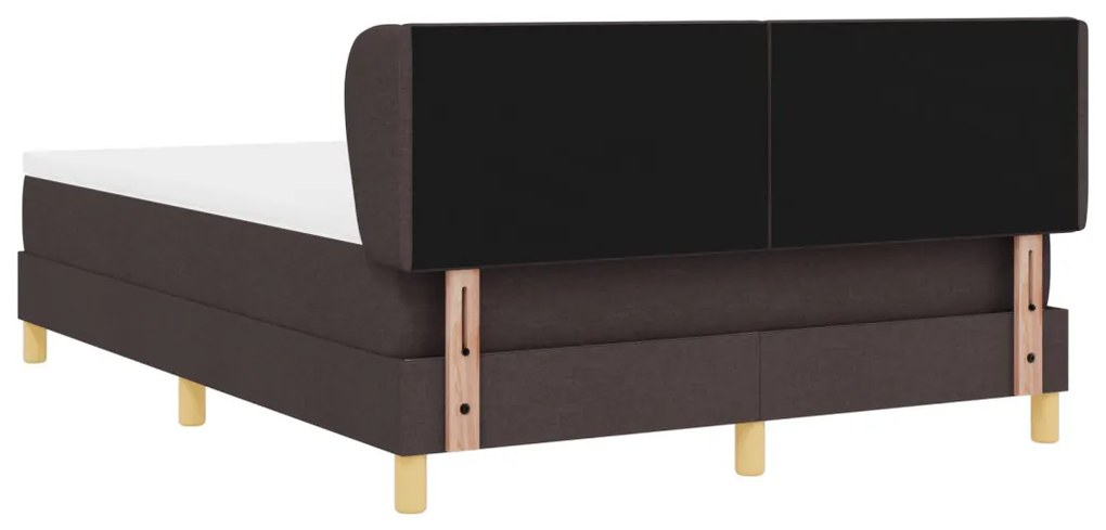 Boxspring Ágy Matrac Nélkül, Sötétbarna, 140x200 cm, Szövet