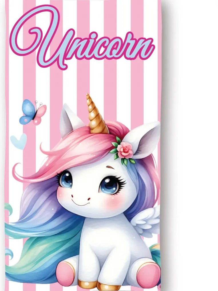 Unikornis Candy Pastel fürdőlepedő, strand törölköző 70x140cm (Fast Dry)