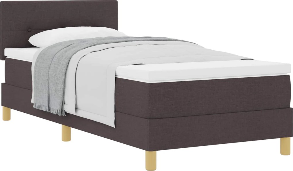 vidaXL Boxrugós ágy matracmal Sötét Barna 80 x 200 cm szövet